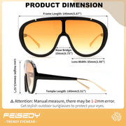 ÉÌƷͼƬ 13 | B085PPHWTZ | FEISEDY Retro Oversized Sunglasses Women Men One Piece Frame B2580