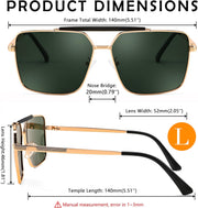 ÉÌƷͼƬ 5 | B0CP21BC1C | FEISEDY Trendy Polarized Aviator Sunglasses Womens Mens Retro Square Double Bridge Metal 90s Shades B0098