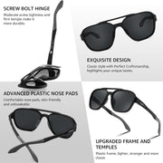 ÉÌƷͼƬ 6 | B0DSVK9L2R | FEISEDY Retro Aviator Polarized Sunglasses Women Men Outdoors B0260