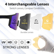 ÉÌƷͼƬ 2 | B0FMRGGCL4 | FEISEDY Polarized Sports Sunglasses for Men Women Youth - Baseball, Running, Cycling UV400 Protection 4 Lenses B0279
