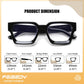 商品图片 5 | B0DXDYMMPM | FEISEDY Retro Blue Light Blocking Glasses for Women Men 90s Classic Rectangle Frame Thick Chic Computer Eyeglasses B2383R
