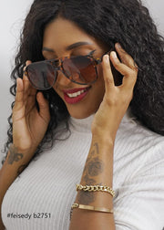 ÉÌƷͼƬ 15 | B0CB543WBD | FEISEDY Vintage Retro 70s Plastic Aviator Sunglasses Women Men Classic Large Squared Frame B2751