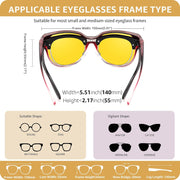 ÉÌƷͼƬ 27 | B0FX4NQCGM | FEISEDY 2Pack Night Driving Glasses Over Glasses with Yellow Lenses Fit Over Polarized Nighttime Sunglasses B0331