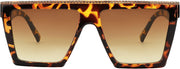 002 Leopard Frame/Gradient Tea Lens / 57 Millimeters | B0BQ2D8YFC | FEISEDY Oversized Square Sunglasses for Women Trendy Retro Big Sun Glasses Rhinestone Sunglasses B2347