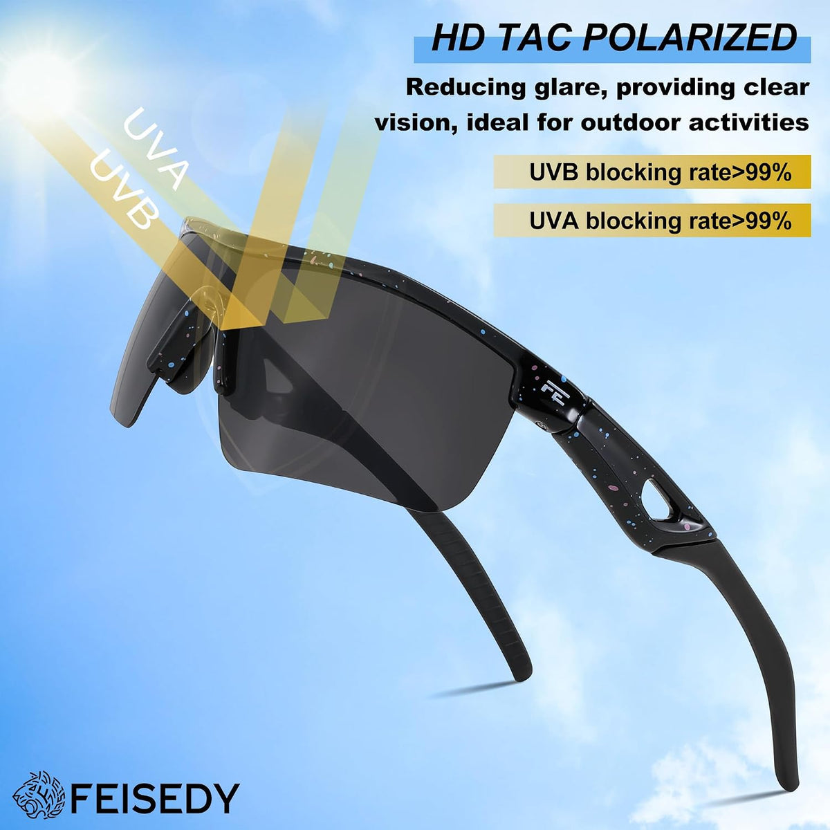ÉÌƷͼƬ 13 | B07JZ18KMZ | FEISEDY Kids Polarized Sports Sunglasses, TR90 UV400 Baseball Cycling