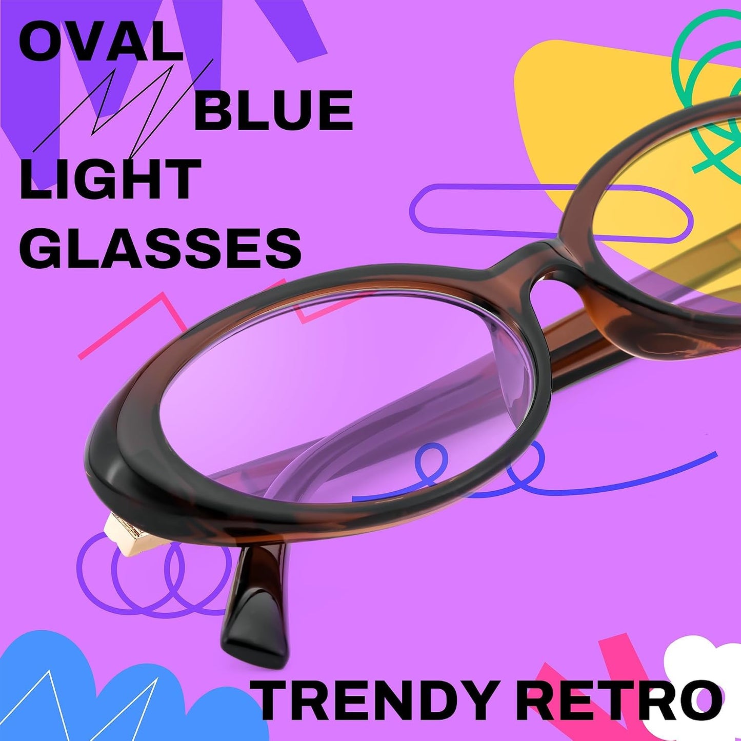 商品图片 16 | B0F6MW26L2 | FEISEDY Oval Blue Light Glasses for Woman Vintage Small Face Lightweight Eyeglasses Retro Nerd Y2K Frame B0290