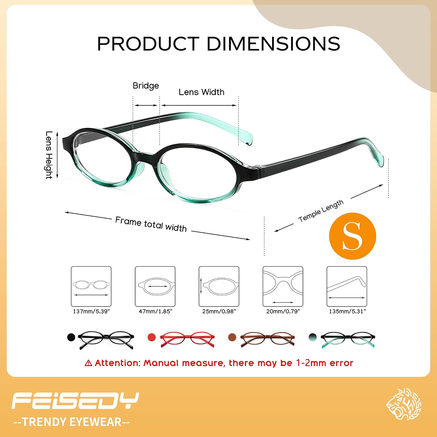 商品图片 21 | B0DKNKBFBX | FEISEDY Y2K Retro Oval Nerd Blue Light Glasses for Women B0258