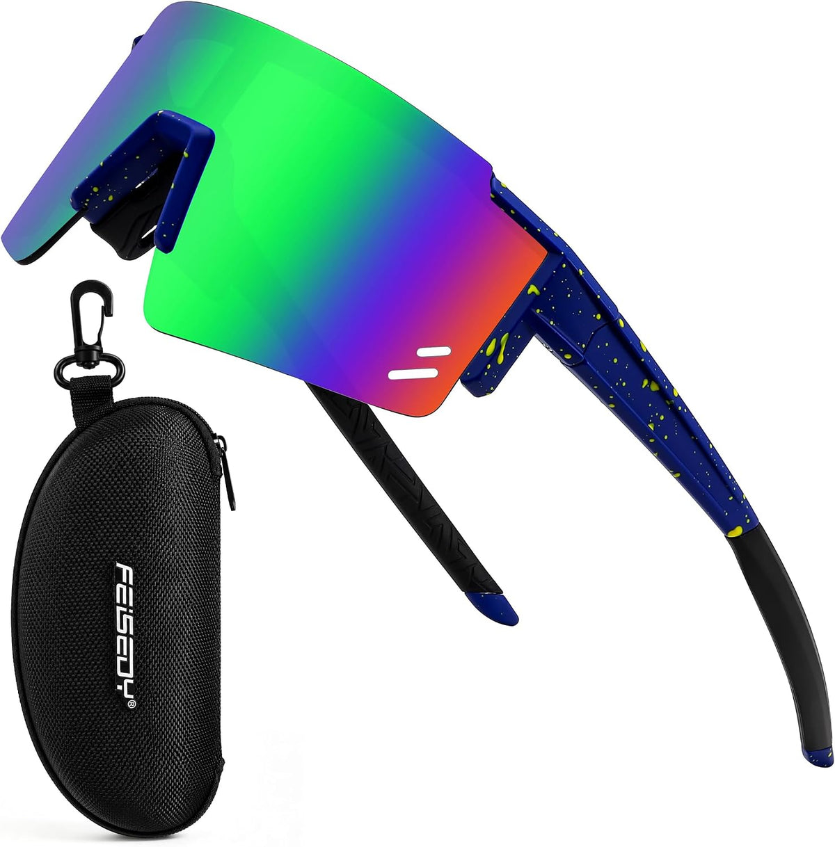 Green / Large | B0CCJ9VJXG | FEISEDY Kids Sports Sunglasses UV400 for Youth, Ages 8-16 B0048