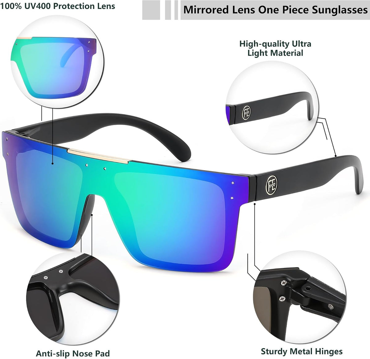 ÉÌƷͼƬ 34 | B0BZ4J86KV | FEISEDY Polarized Sunglasses for Men, Z87 Oversized Square Flat Top B2990