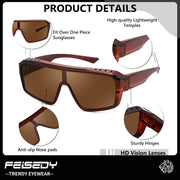 ÉÌƷͼƬ 3 | B0FWBV3SMZ | FEISEDY Oversized Square Fit Over Glasses Sunglasses for Men Women B0332