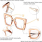 商品图片 12 | B08DF5QRXC | FEISEDY Oversized Square Blue Light Blocking Glasses Eye Strain Glare Pearl Inlay Arm Cat Eye Fashion Eyewear B2639