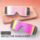 商品图片 6 | B0D3PKKSD9 | FEISEDY Trendy Futuristic Wrap Sunglasses Flat Top Mirrored One Piece Lens Reflective Sun Glasses for Women Men B0161