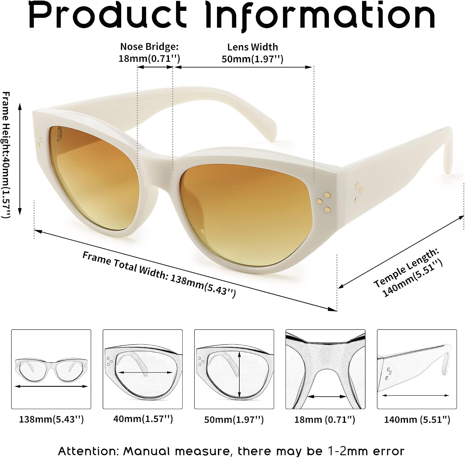 商品图片 7 | B0BZ8DL6L8 | FEISEDY Sunglasses Womens, Retro Cat Eye Sunglasses, Fashion Vintage Cute Stylish UV400 Sunnies B2365