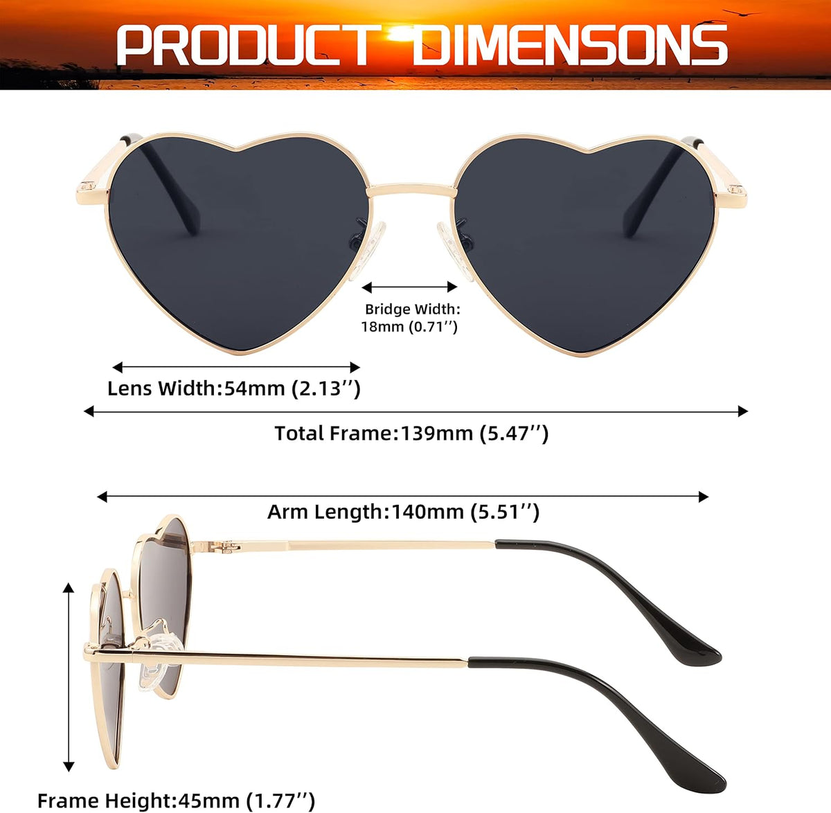 ÉÌƷͼƬ 32 | B0BP6HX1R6 | FEISEDY Polarized Heart Sunglasses Women Men Metal Frame Cute Lovely Glasses UV400 Protection B2375