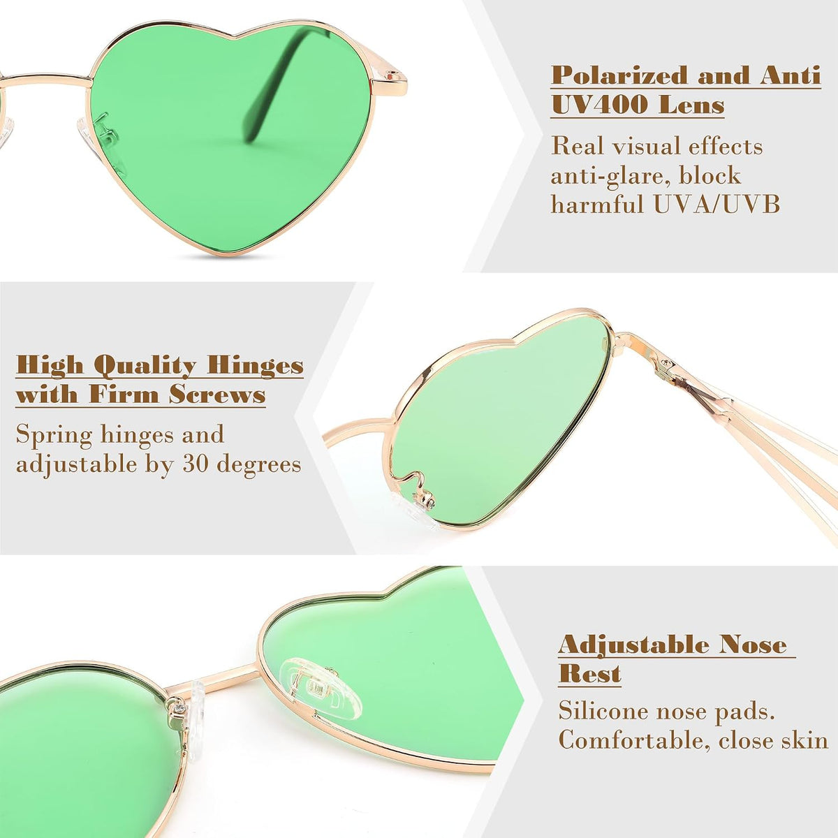 ÉÌƷͼƬ 19 | B0BP6HX1R6 | FEISEDY Polarized Heart Sunglasses Women Men Metal Frame Cute Lovely Glasses UV400 Protection B2375