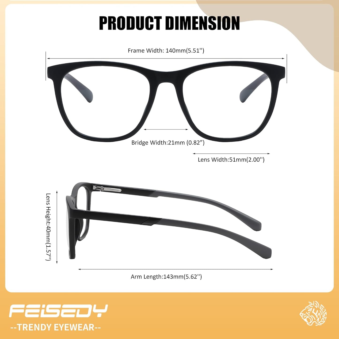 商品图片 21 | B0DGQ43JYV | FEISEDY TR90 Sports Lightweight Blue Light Glasses for Men B0232