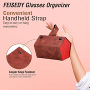 ÉÌƷͼƬ 28 | B0CSFHKMSS | FEISEDY Sunglasses Organizer 5 Slots Travel Glasses Case,Hanging Eyewear Holder Fashionable PU Leather Eyeglass Case B0087