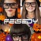 商品图片 4 | B0DFY73V8M | FEISEDY Square Oversized Blue Light Glasses Thick Fake Eyewear Frame for Women Men Nerd Glasses Costume Accessories B0241