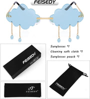 ÉÌƷͼƬ 5 | B09K7C4FB7 | FEISEDY Retro Dripping Cloud Shaped Tassel Sunglasses Rimless Women Funny Party Disco Eyewear B2834