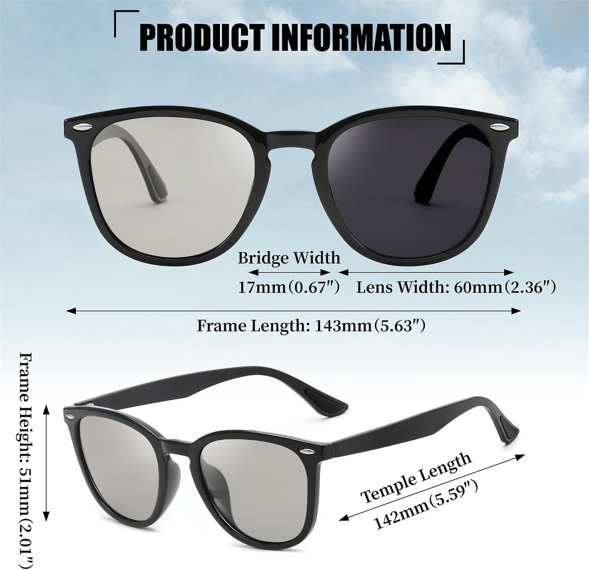 ÉÌƷͼƬ 4 | B0D8725HBS | FEISEDY Retro Photochromic Classic Polarized Sunglasses for Women Men Trendy Style Vintage Sunnies B1123