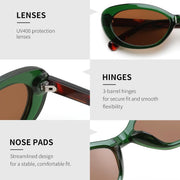 ÉÌƷͼƬ 28 | B0H2YQ7P2Y | FEISEDY Women Vintage Oval Cat Eye Sunglasses, Retro Narrow Shades B0459