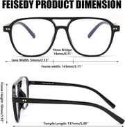 商品图片 4 | B0BYCYNXHJ | FEISEDY Lightweight Pilot Glasses Frame Blue Light Blocking Glasses Women Men Oversized Square Computer Glasses B2387