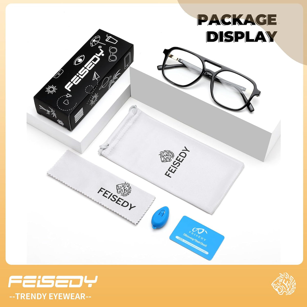 ÉÌƷͼƬ 8 | B0DPLTC8K6 | FEISEDY Vintage Square Blue Light Blocking Glasses Women Men 70s Flat Aviator Glasses Computer Anti Glare B0062