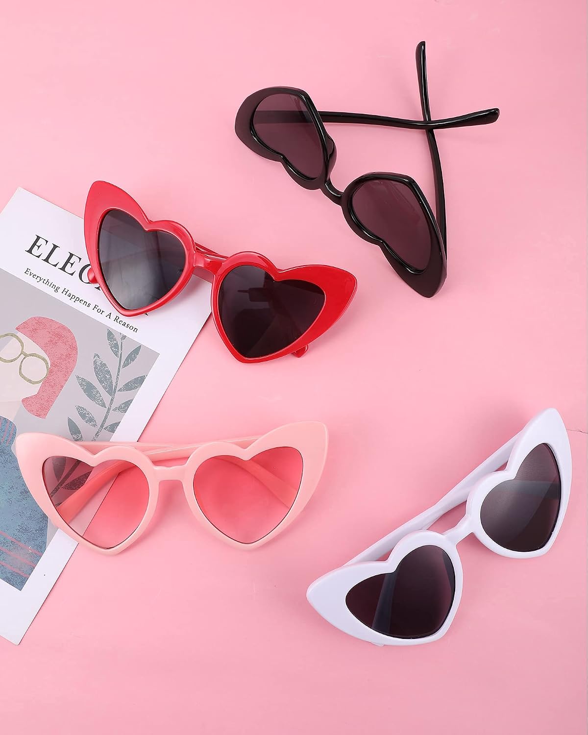 ÉÌƷͼƬ 14 | B08K4J65LX | FEISEDY Vintage Heart Shaped Sunglasses Women Stylish Love Eyeglasses B2421-P1