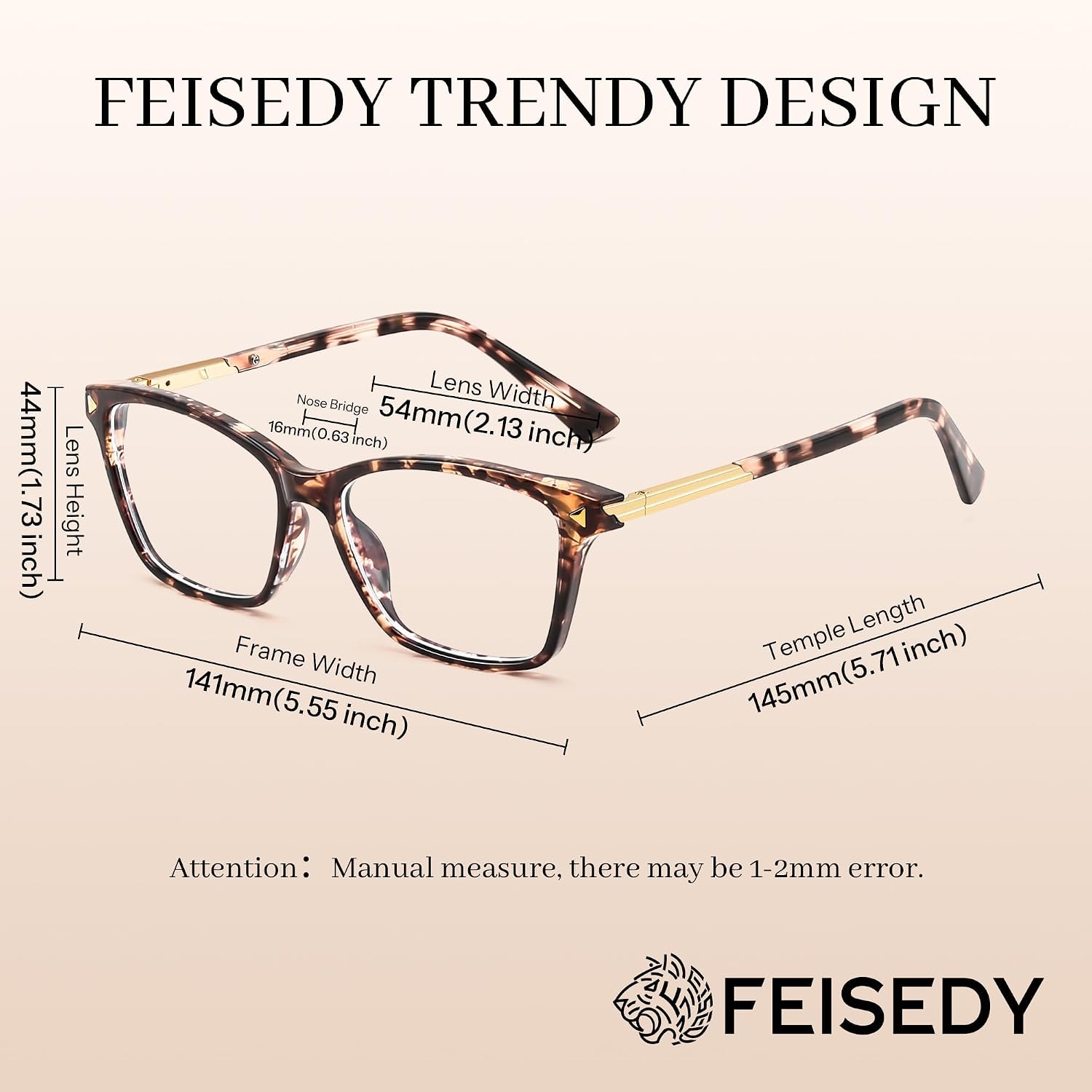 商品图片 32 | B0FZT81LLR | FEISEDY Blue Light Glasses for Women Men TR90 Computer Phone Gaming B0370 | Blue Light Blocking Glasses, Anti Eyestrain and Glare, Soft Comfortable Fit with Spring Hinges