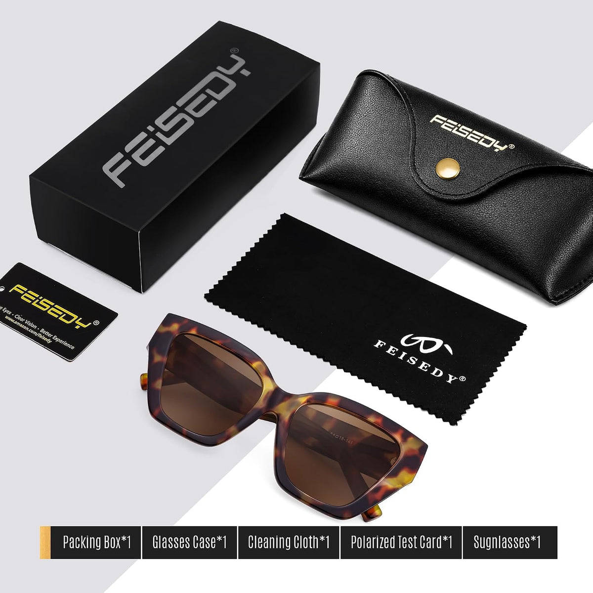 ÉÌƷͼƬ 12 | B0F8N6T6HM | FEISEDY Women's Polarized Cat Eye Sunglasses - UV400 Protection, Trendy Design for Driving & Daily Wear B0299