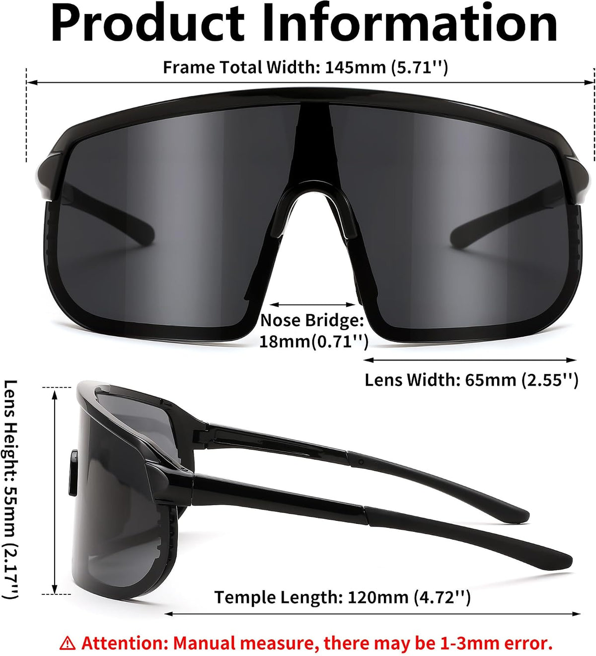 ÉÌƷͼƬ 27 | B0DGTRTMPX | FEISEDY Sports Sunglasses for Men and Women, Large Rectangular Lens, Baseball Cycling Running Sunglasses B0243