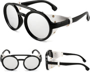 ÉÌƷͼƬ 18 | B09WN3J4YZ | FEISEDY Retro Round Steampunk Sunglasses Women Men Leatherwear B2532