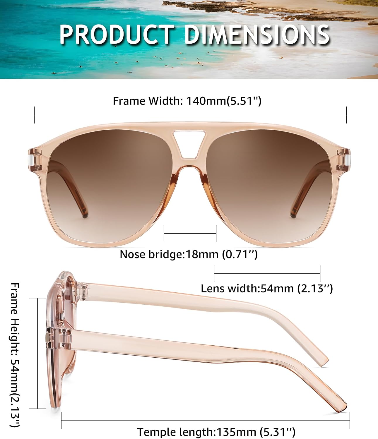 商品图片 4 | B0GXMV1N2N | FEISEDY Retro Aviator Sunglasses for Women Men Square Sunnies 70s Pilot Style Lightweight UV400 Shades B0421