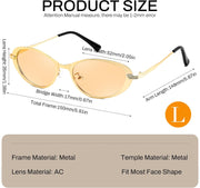 ÉÌƷͼƬ 12 | B0GVDPV1W4 | FEISEDY Metal Oval Sunglasses UV400 Protection for Women and Men B0429
