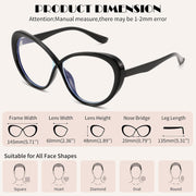 ÉÌƷͼƬ 20 | B0GXZ3356Q | FEISEDY Oversized Cat Eye Blue Light Blocking Glasses for Woman, Retro Cateye Eyeglasses, Stylish Bluelight Glasses B0454