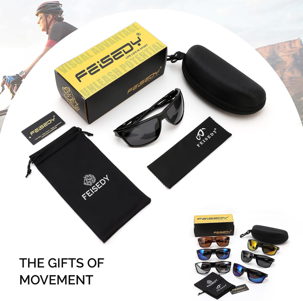 ÉÌƷͼƬ 18 | B0GZTNR5BZ | FEISEDY Sport Sunglasses Polarized UV400 Protection for Men Women B1389
