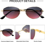 ÉÌƷͼƬ 32 | B0GVDQNHD2 | FEISEDY Oval Metal Sunglasses for Women and Men, Classic UV400 Protection Shades Retro Trendy Driving Fishing Eyewear B0430