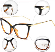 ÉÌƷͼƬ 41 | B085VSD2L3 | FEISEDY Oversized Cat Eye Glasses Frame Blue Light Blocking Eyewear for Women B2589