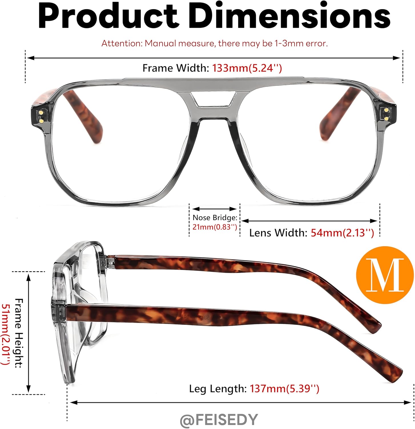 商品图片 15 | B0CHJST8ZK | FEISEDY Retro Aviator Reading Glasses Women Men Blue Light Blocking Reader Plastic Lightweight Frame B0071