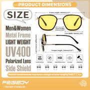 ÉÌƷͼƬ 40 | B0FQ4Y7FV6 | FEISEDY Polarized Aviator Sunglasses for Women Men Square TAC Lens B0329
