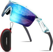 Transparent Blue-blue / 125 Millimeters | B09WYC5T25 | FEISEDY Kids Polarized Sports Sunglasses, TR90 UV400 Baseball Cycling