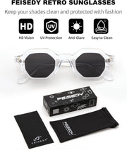 ÉÌƷͼƬ 14 | B0CSJQ26W8 | FEISEDY Octagon Sunglasses for Women - Thick Frame Fashion Rectangle Sun Glasses - Summer UV400 Protection