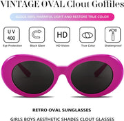 ÉÌƷͼƬ 42 | B074H8KFSZ | FEISEDY Sunglasses White Oval Clout Goggles for Women Men Retro Round Trendy Rimmed Clueless Costume Frame B2253