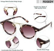 ÉÌƷͼƬ 29 | B0GX62YR7C | FEISEDY Retro Round Metal Brow Sunglasses for Women for Small Face B0427