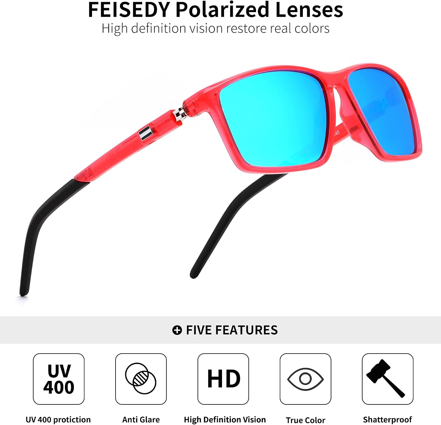 商品图片 23 | B0FG2HCVQL | FEISEDY Rectangle Sunglasses Women Men Trendy Classic Sunglasses Fashion Retro Vintage Square Frame Polarized UV400 B0288