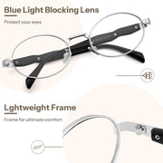 ÉÌƷͼƬ 11 | B0FN7QDKSP | FEISEDY Retro Oval Blue Light Glasses for Women Men, Vintage Trendy Classic Eyeglasses B0325