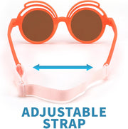 ÉÌƷͼƬ 36 | B0CQBTQZFP | FEISEDY Baby Polarized Round Sunglasses Flexible Rubber Shades with Strap for Infant Toddler Newborn Age 0-24 Months B0060