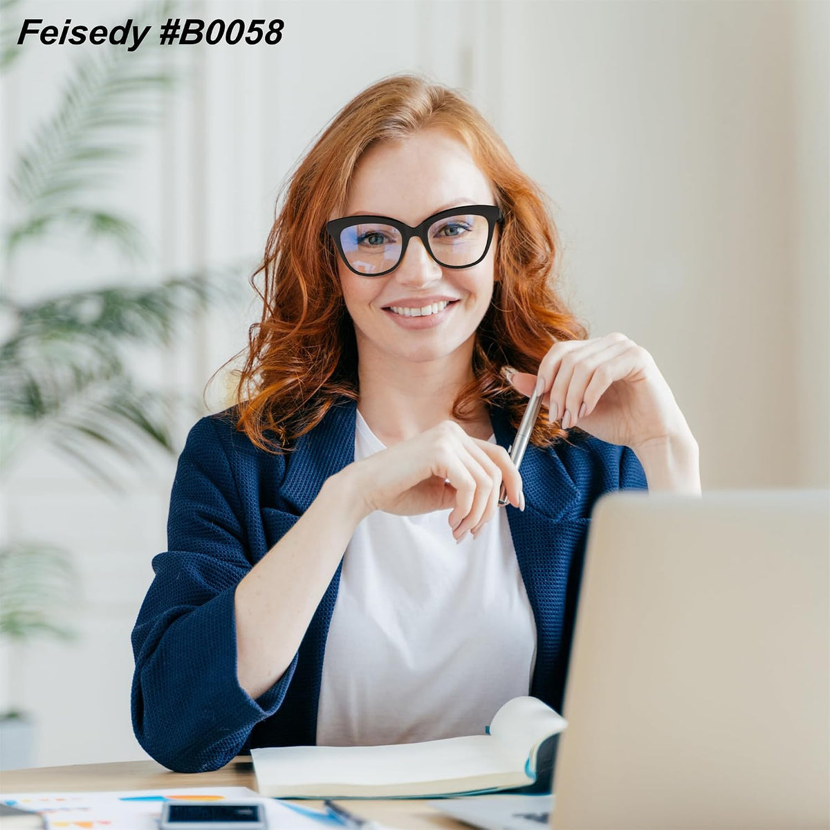 ÉÌƷͼƬ 17 | B0CNGMZZZX | FEISEDY Retro Square Reading Glasses Anti Glare Digital Blue Light Blocking Eyestrain for Women Reader B0058