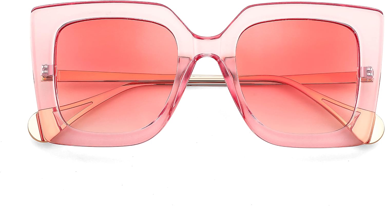 商品图片 81 | B08HVPGJW5 | FEISEDY Sunglasses Womens Trendy, Oversized Square Shades, Pearl Inlay Cat Eye Frame UV400 Protection B2625