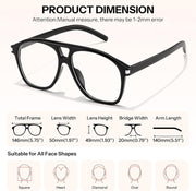 ÉÌƷͼƬ 4 | B0HCMPWV5X | FEISEDY Oversized Aviator Fashion Glasses for Women Men, Tortoise Trendy Eyeglasses, Retro Eyewear Frame for Daily Wear B0426